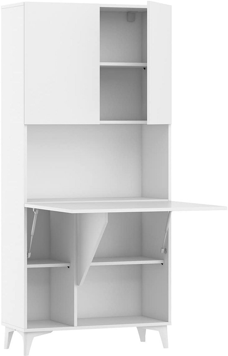 Opklapbare Wandtafel met Plank, Compact Bureau voor Thuiswerken en Studie
