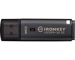 Kingston Technology IronKey 64GB Locker Plus 50 G2, FIPS 197, AES-256