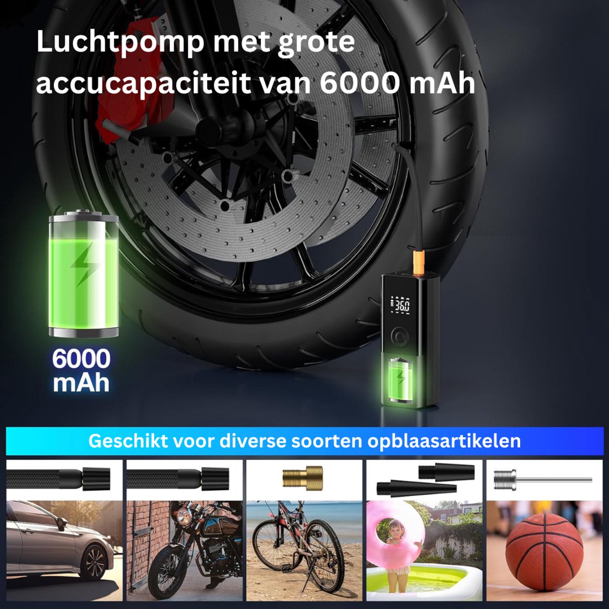 CLVP Autobanden Pomp - Elektrische Fietspomp thumbnail 2