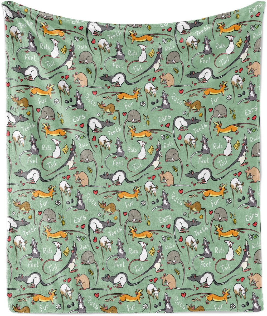 New Bed Dieren Cartoon Grappige Wezens Zachte Flanellen Fleece Deken, 152 cm x 127 cm
