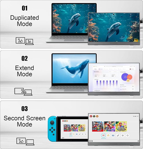 Draagbare 15,6 inch Touchscreen Monitor 1080p IPS/HDR voor Laptop PC PS4 PS5 Switch — afbeelding 5