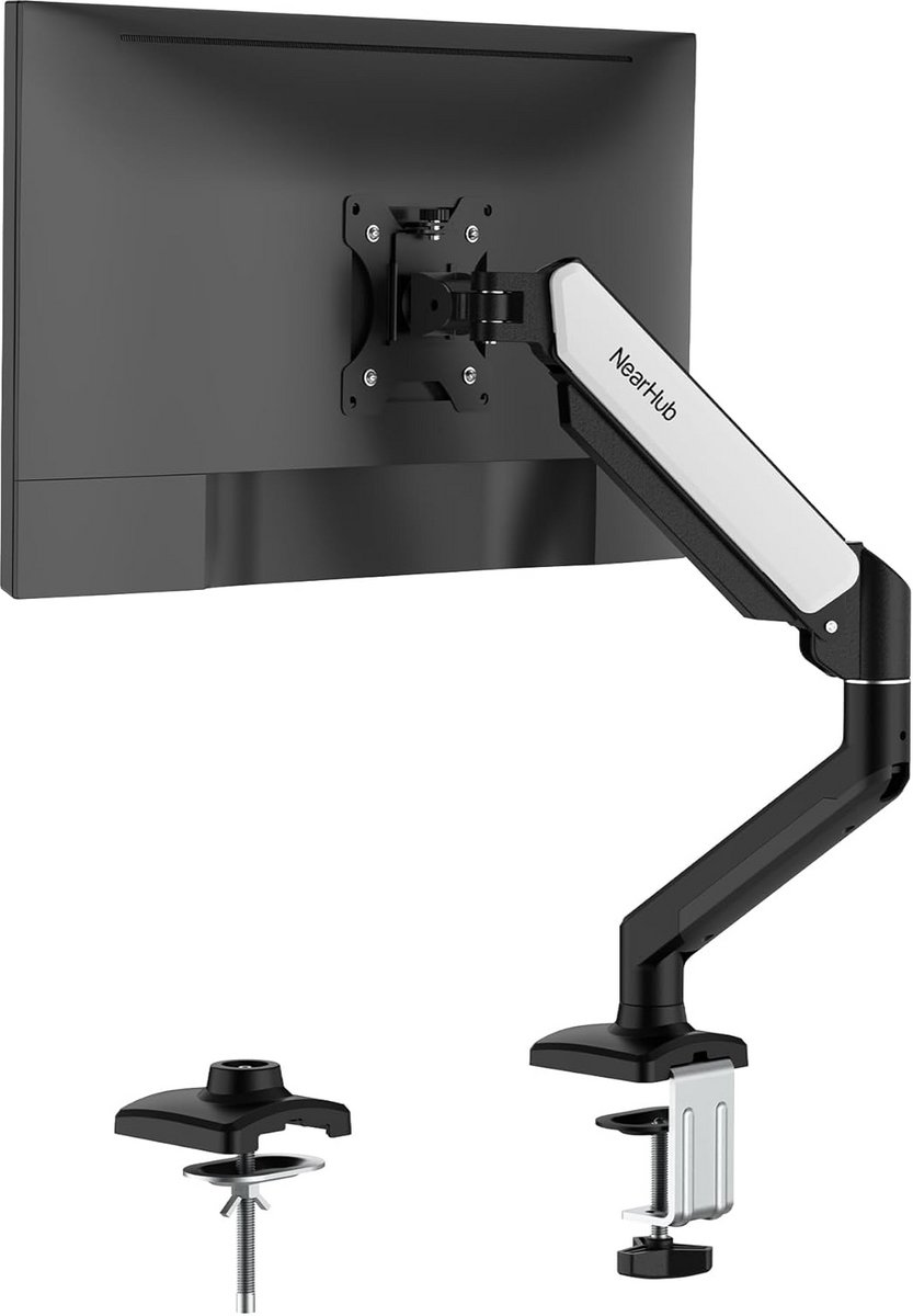 Verstelbare Dubbele Monitor Bureausteun voor 13-32 inch Schermen - Gasveer Monitorarm met C-Klem