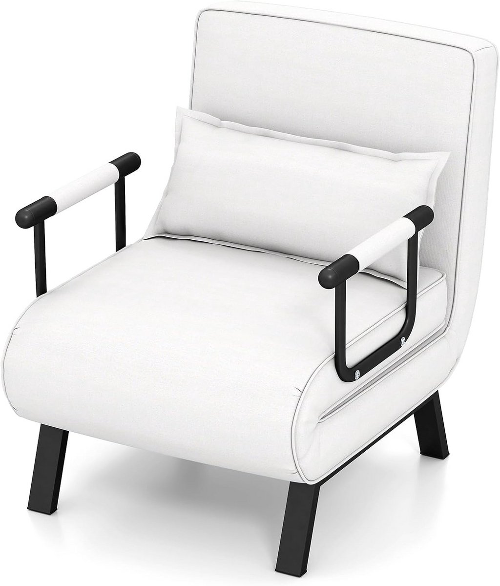 Inklapbare Slaapbank met Verstelbare Rugleuning – Comfortabele Relaxfauteuil voor Woonkame