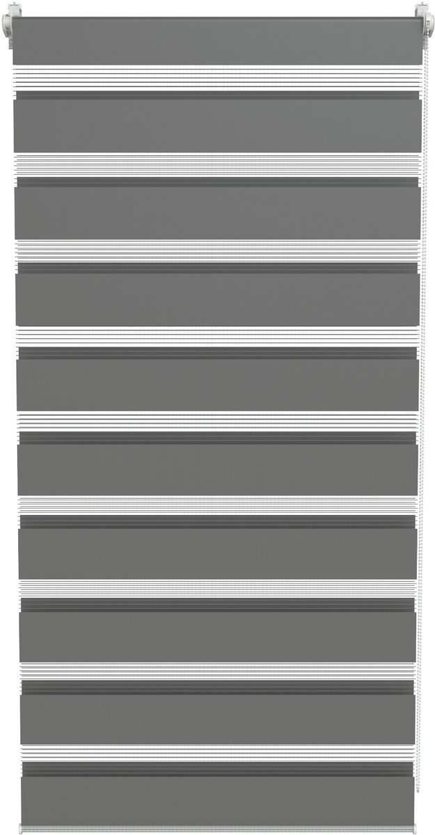 ACXIN Zebra Rollo Klemmfix - Zonder Boren - Lichtdoorlatend en Verduisterend - 80x150cm Grijs
