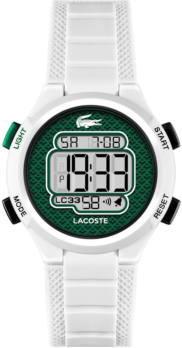 Lacoste LC2030064 LC33 Digi Kunststof Wit 34mm
