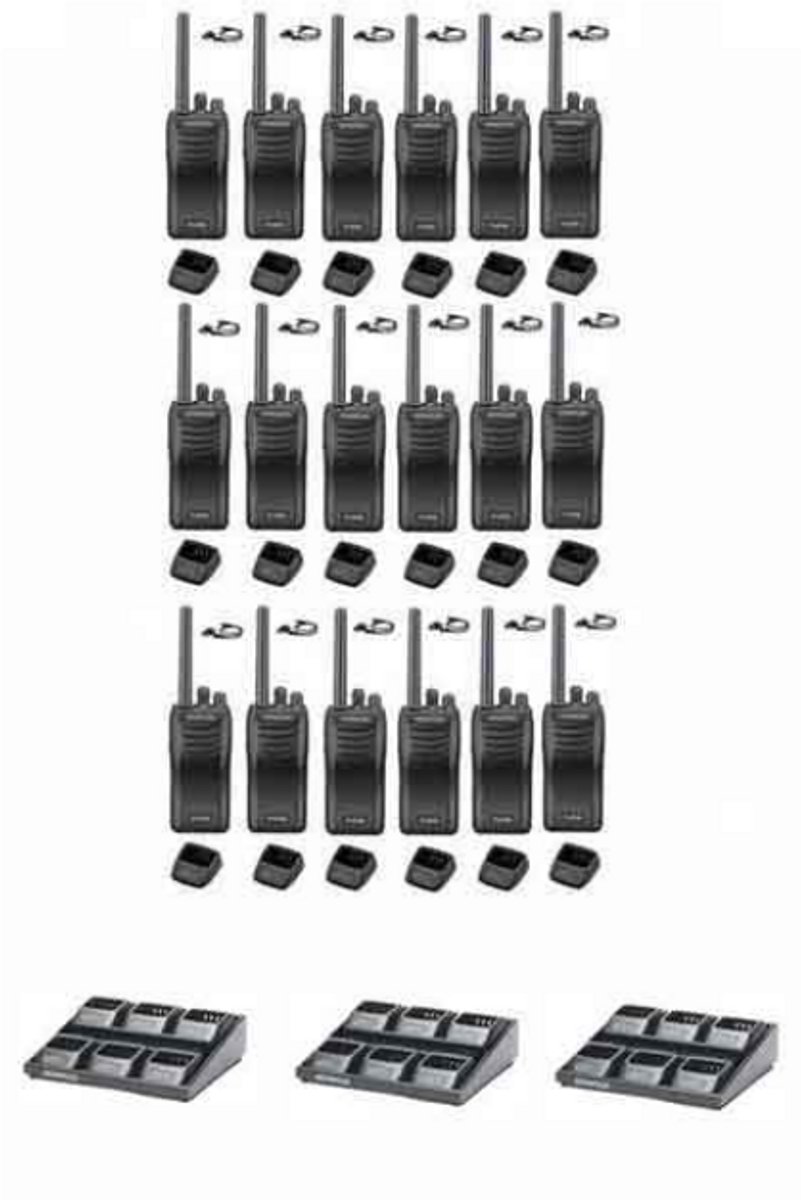 Set van 18 stuks Kenwood TK-3501 PMR446 met D-shape oortje en 3 multiladers