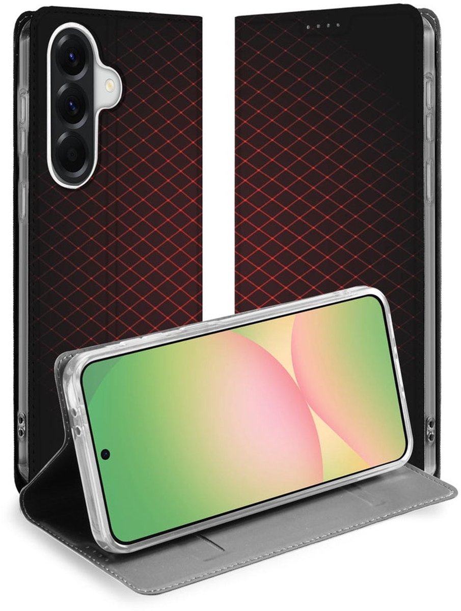 Bookcase Samsung Galaxy A57 Geruit Rood