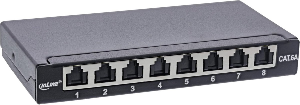 Cat6A Patchpaneel 8 Poorten - Compact Ontwerp voor Wand- of Tafelmontage