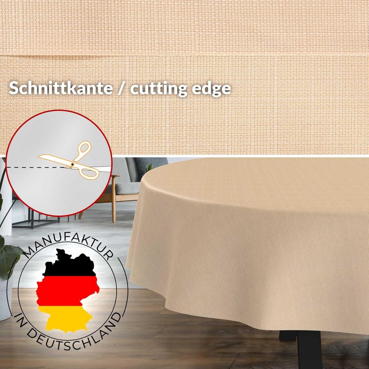 Stoffen tafelkleed katoen polyester - damast jacquard - waterafstotend - oval 180x140 cm