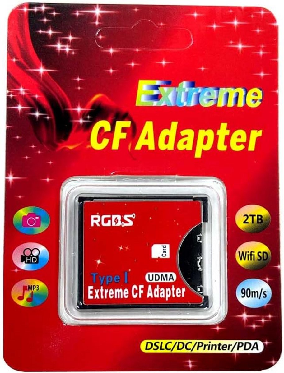 SD naar Compact Flash CF Type I Adapter voor SDHC/SDXC Kaarten (Hoog Snelheid)