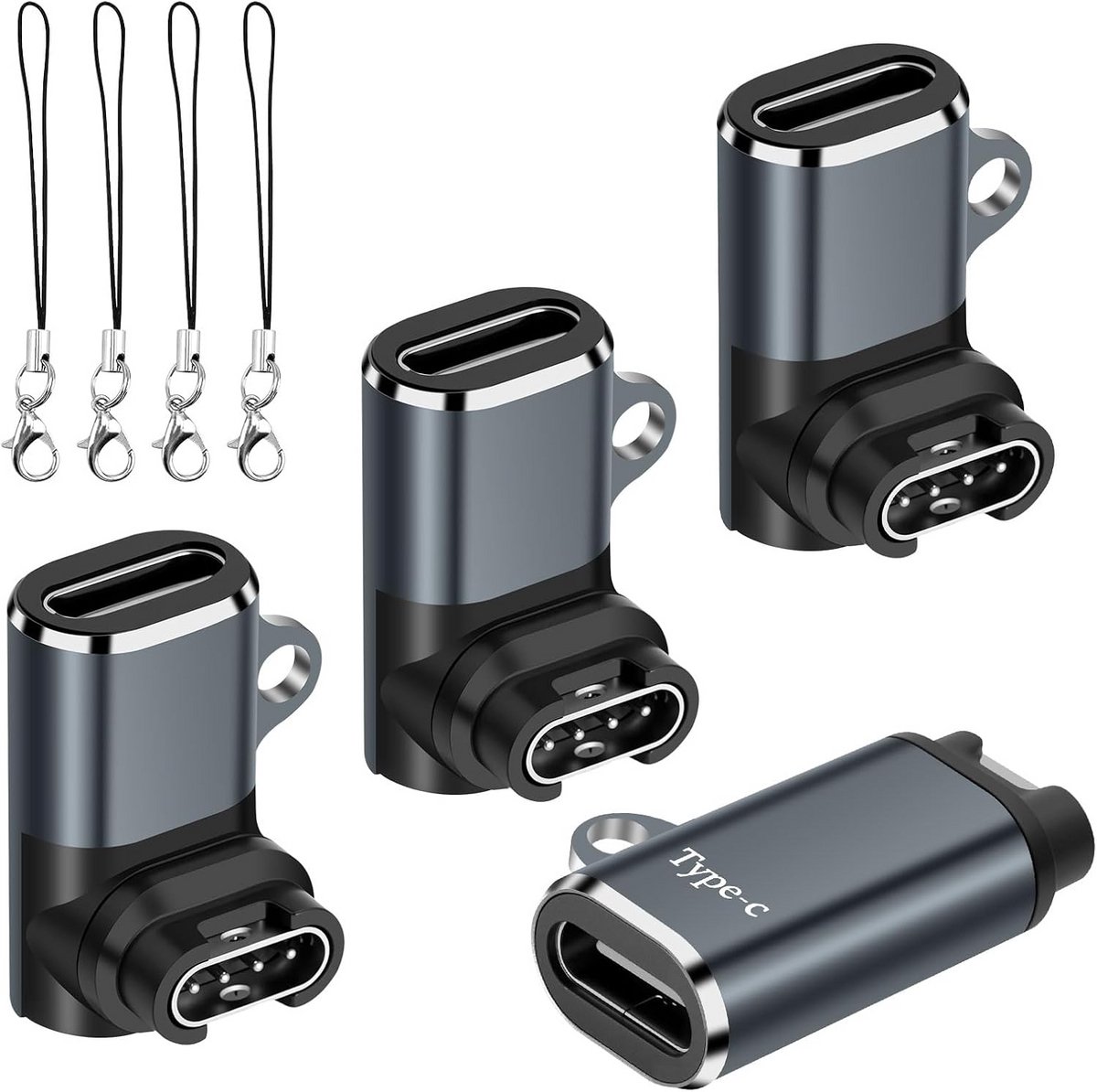 4x USB-C Oplaadkabel Adapter voor Diverse Smartwatches