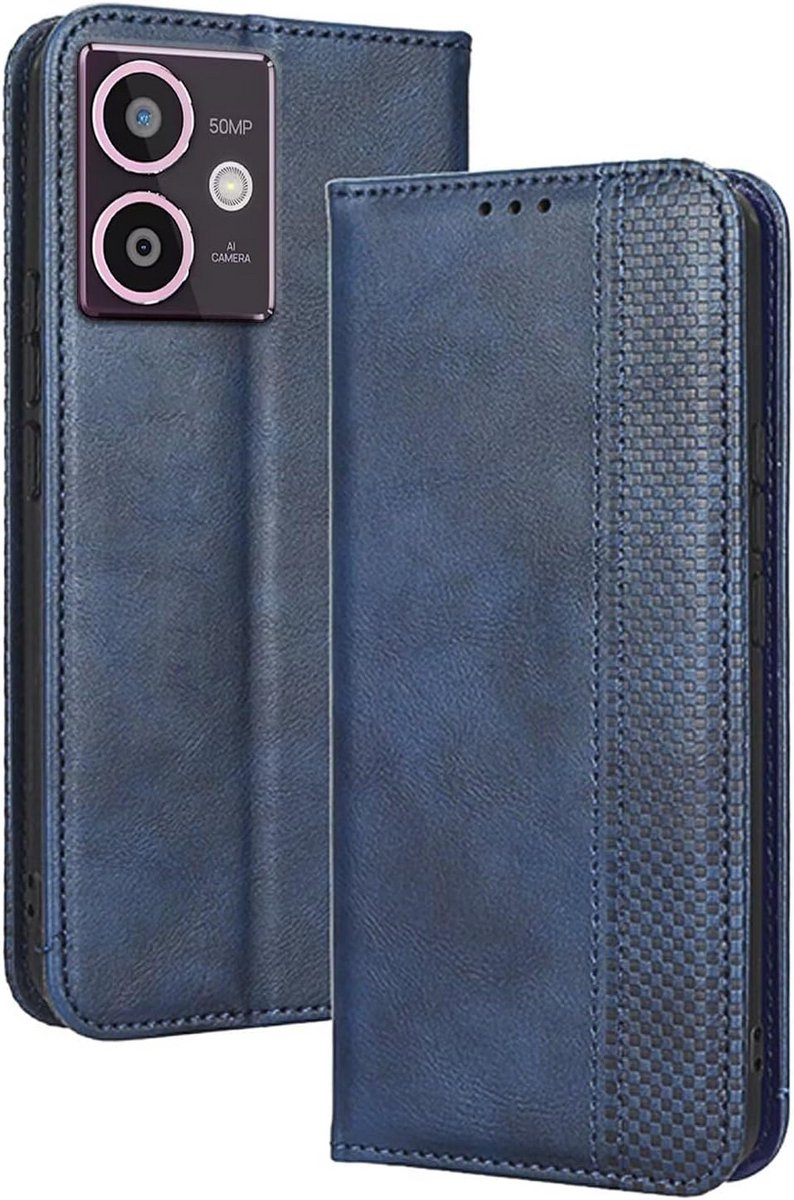 Leren Wallet Case met Magneet voor HMD Crest 5G (6.67 inch) Blauw