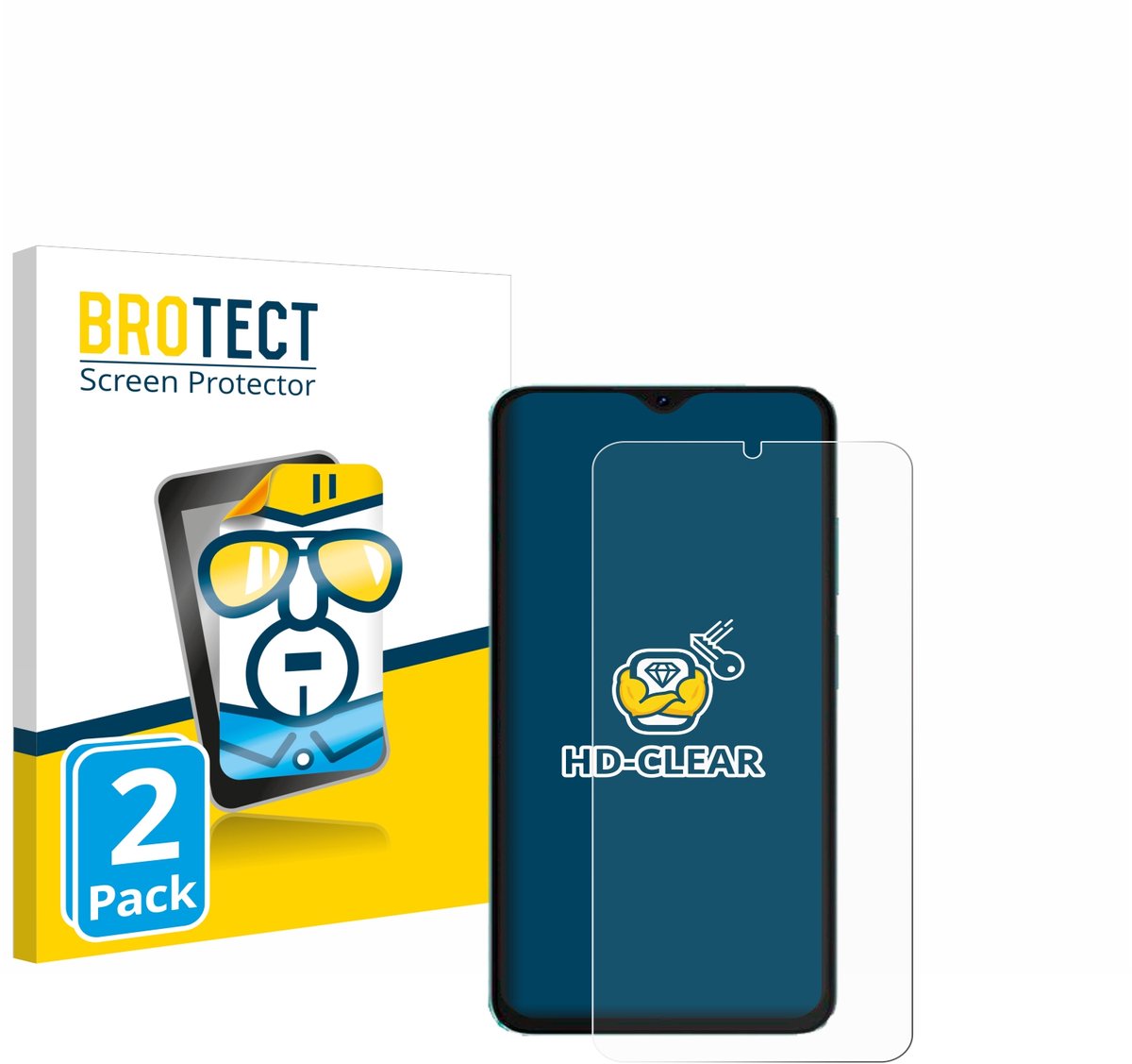 BROTECT - Screenprotector voor Oscal C70 - Folie Beschermfolie transparant 2 Stuks
