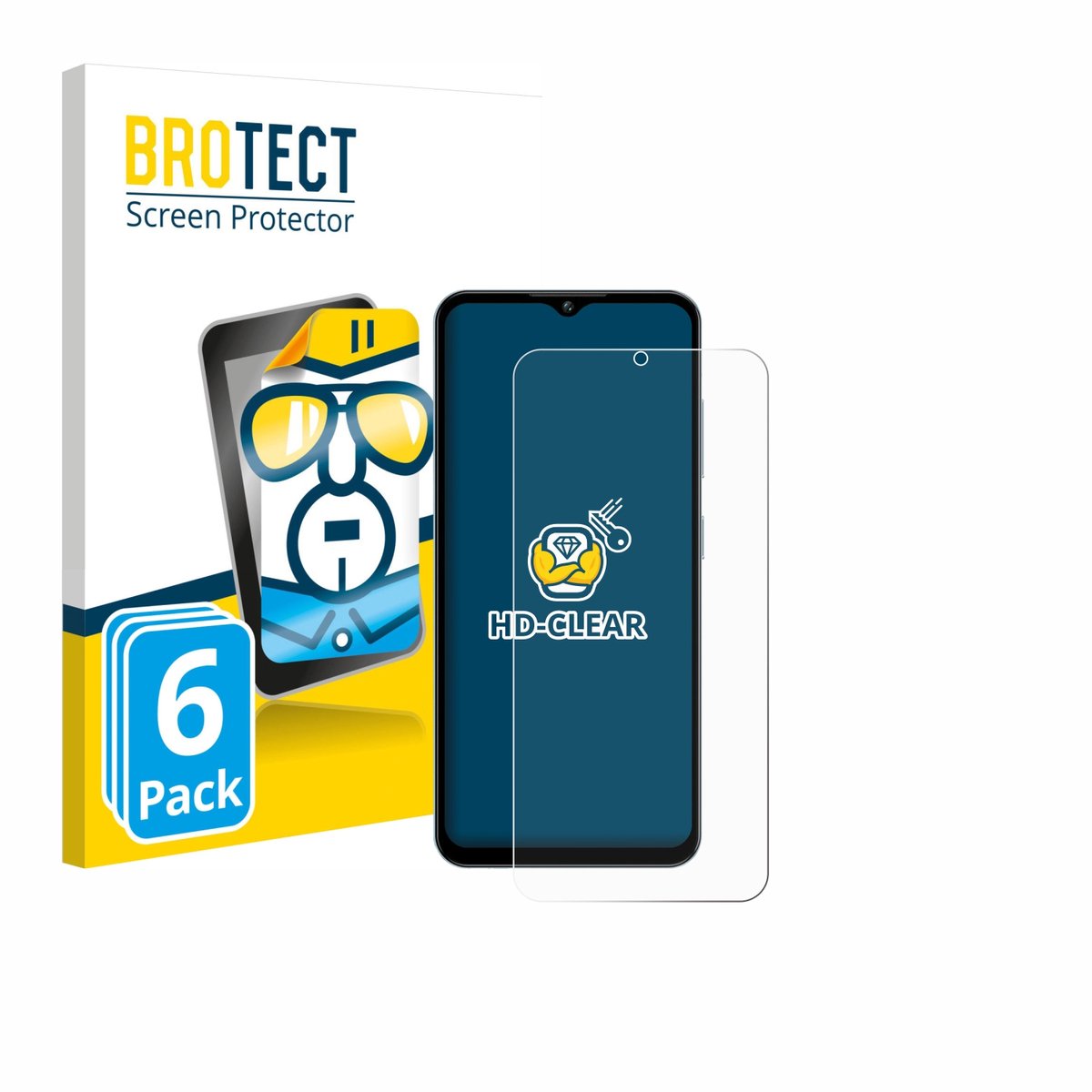 BROTECT - Screenprotector voor Oukitel C5 6,52" - Folie Beschermfolie transparant 6 Stuks