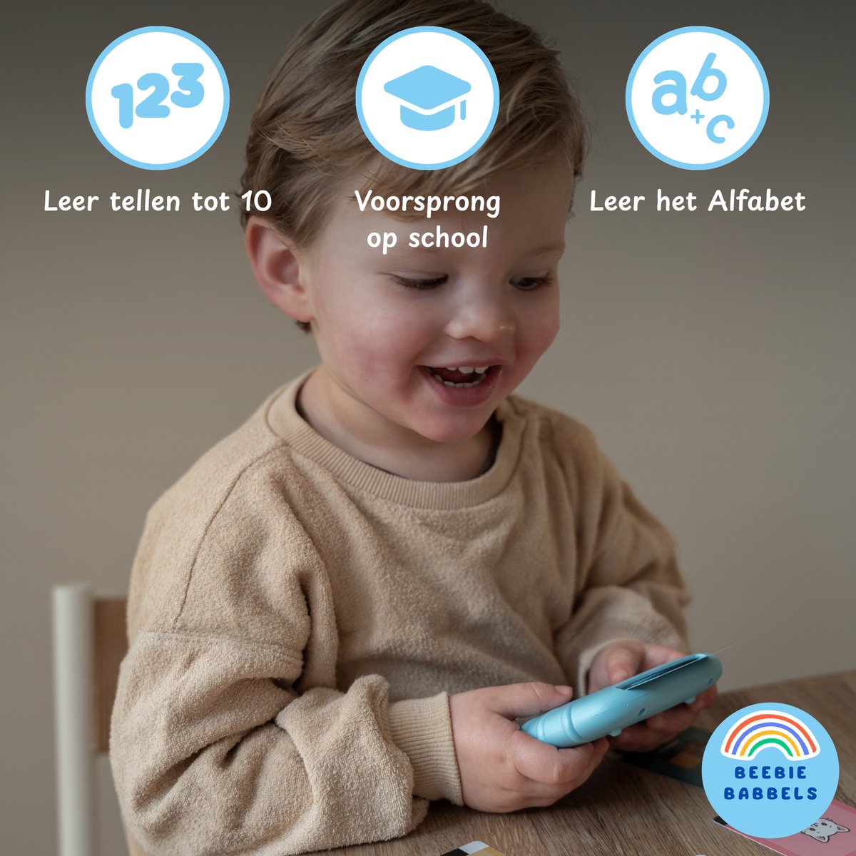 Beebie Babbels - De Taalbuddy - Blauwe Variant - Woordjes Leren - Het Spel om Nederlandse Woordjes te Leren - Educatief Speelgoed - Leer Nederlands - Montessori Speelgoed - Taalontwikkeling - Cognitieve Vaardigheden - Pratende Flitskaarten — afbeelding 12