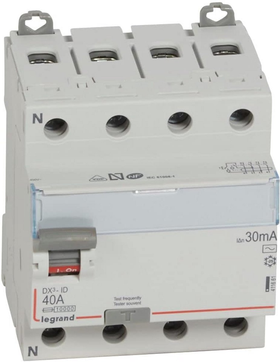 Differentieelschakelaar 4P 40A Gevoeligheid 30mA AC Klasse voor Elektrische Installaties