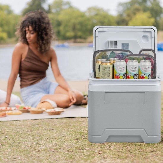 Florixa® Elektrische koelbox 12 en 230 volt - Elektrische koelbox - Koelbox - Grijs - ‎30cm x 40cm x 45cm van Merkloos — afbeelding 4
