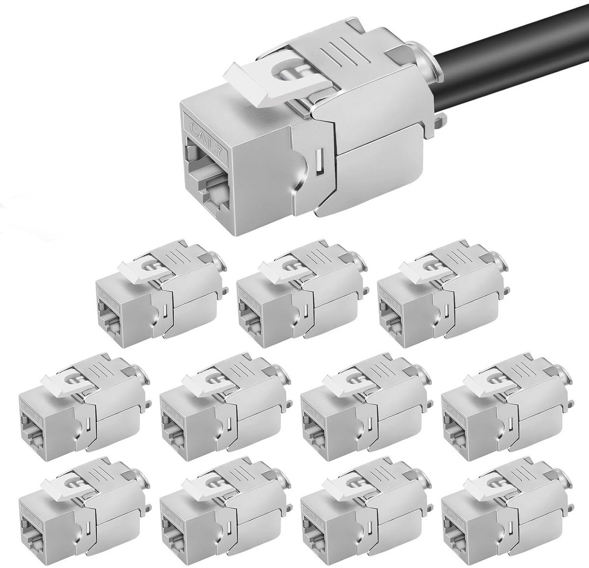 12x Keystone RJ45 Module voor CAT7 Kabel - 10 Gbit/s en 1000 MHz