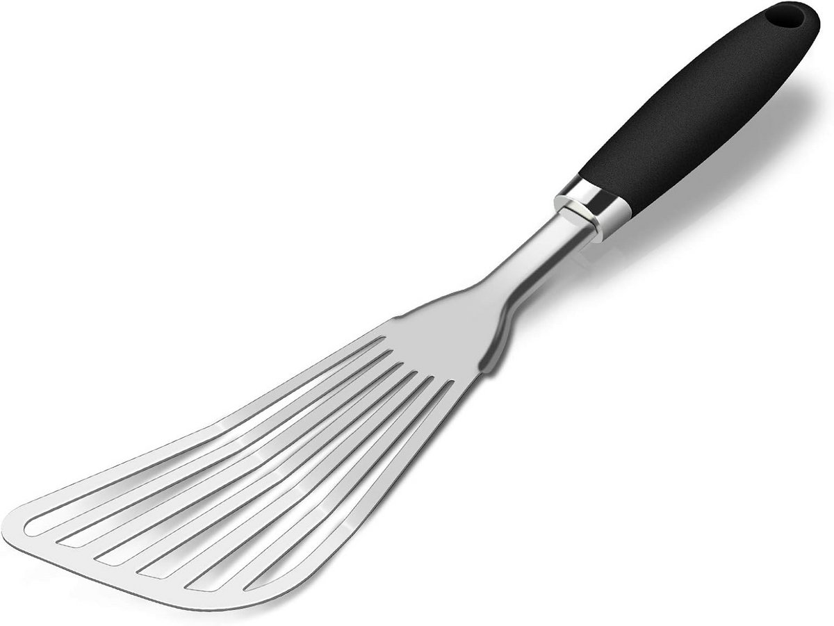 RVS Visspaan Slotted Spatula met Ergonomische Handgreep - 32.5 cm