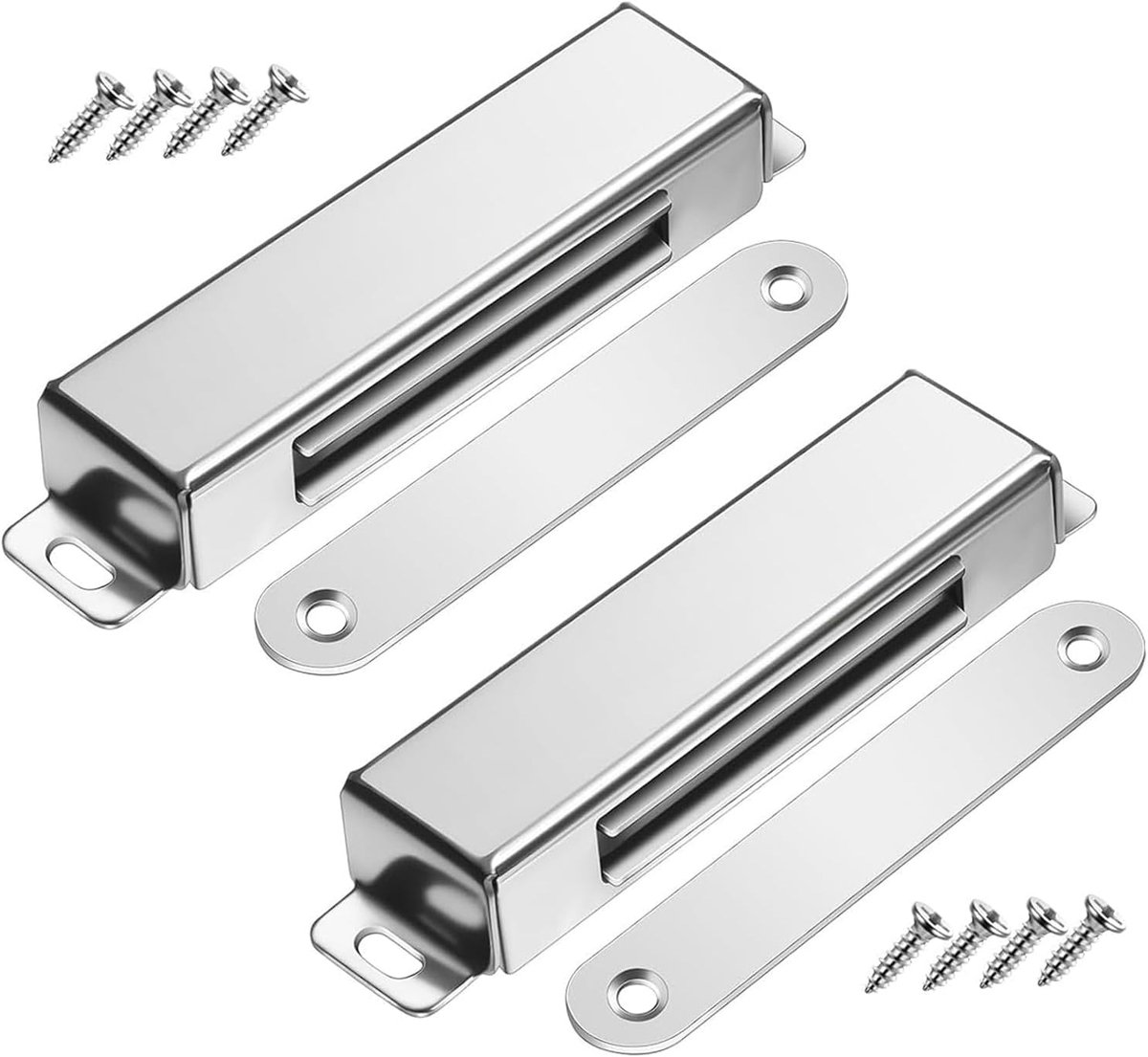 Deurmagneet - Magneetsluiting voor Kast en Deur - Magneetsnapper - Deursluiter - Deurvanger - 2 Stuks - Zilver - van Imperatoris