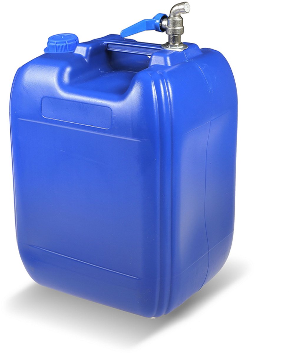 Water jerrycan 20L met metalen tapkraan bovenop