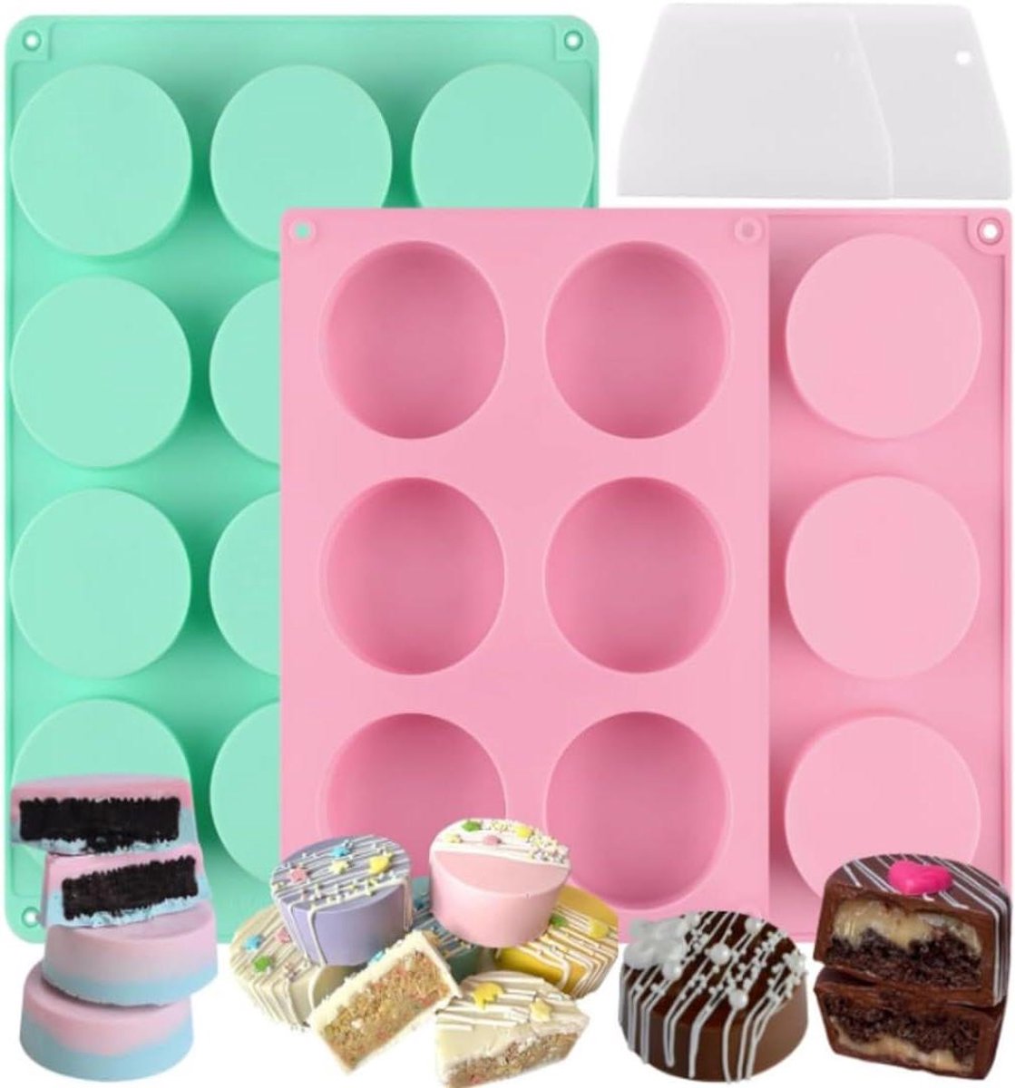 Ronde Cilinder Koekjesvorm - 3 Stuks - Silicone Cakevorm - Chocolade - Badbommen - Cheesecake