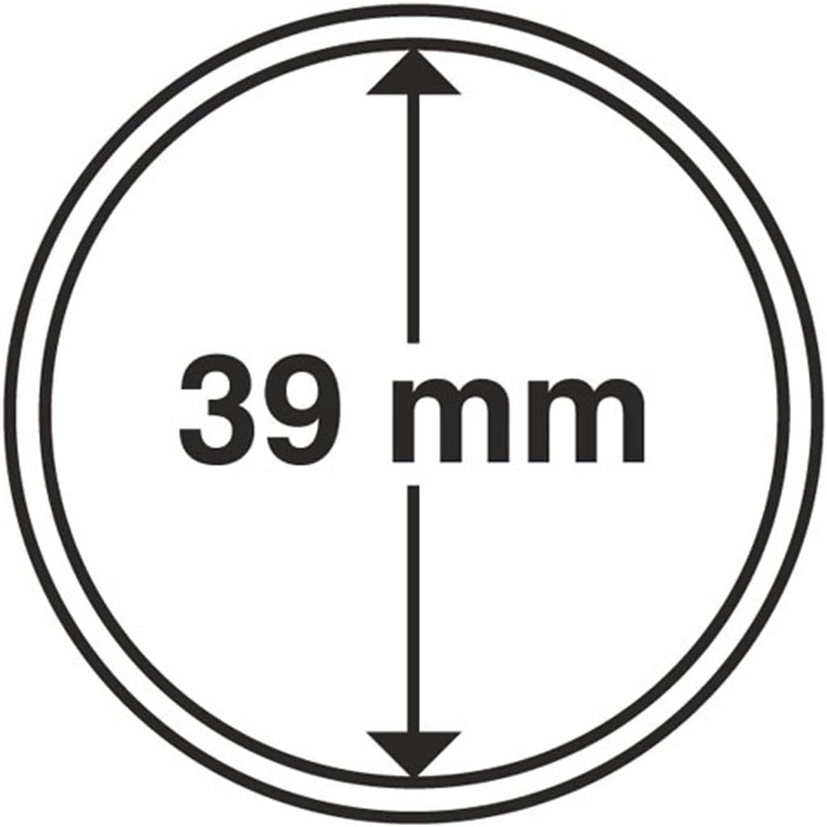 Muntcapsules 39 mm Binnendiameter - Krabbestendige Muntbewaarhouders (Set van 10)