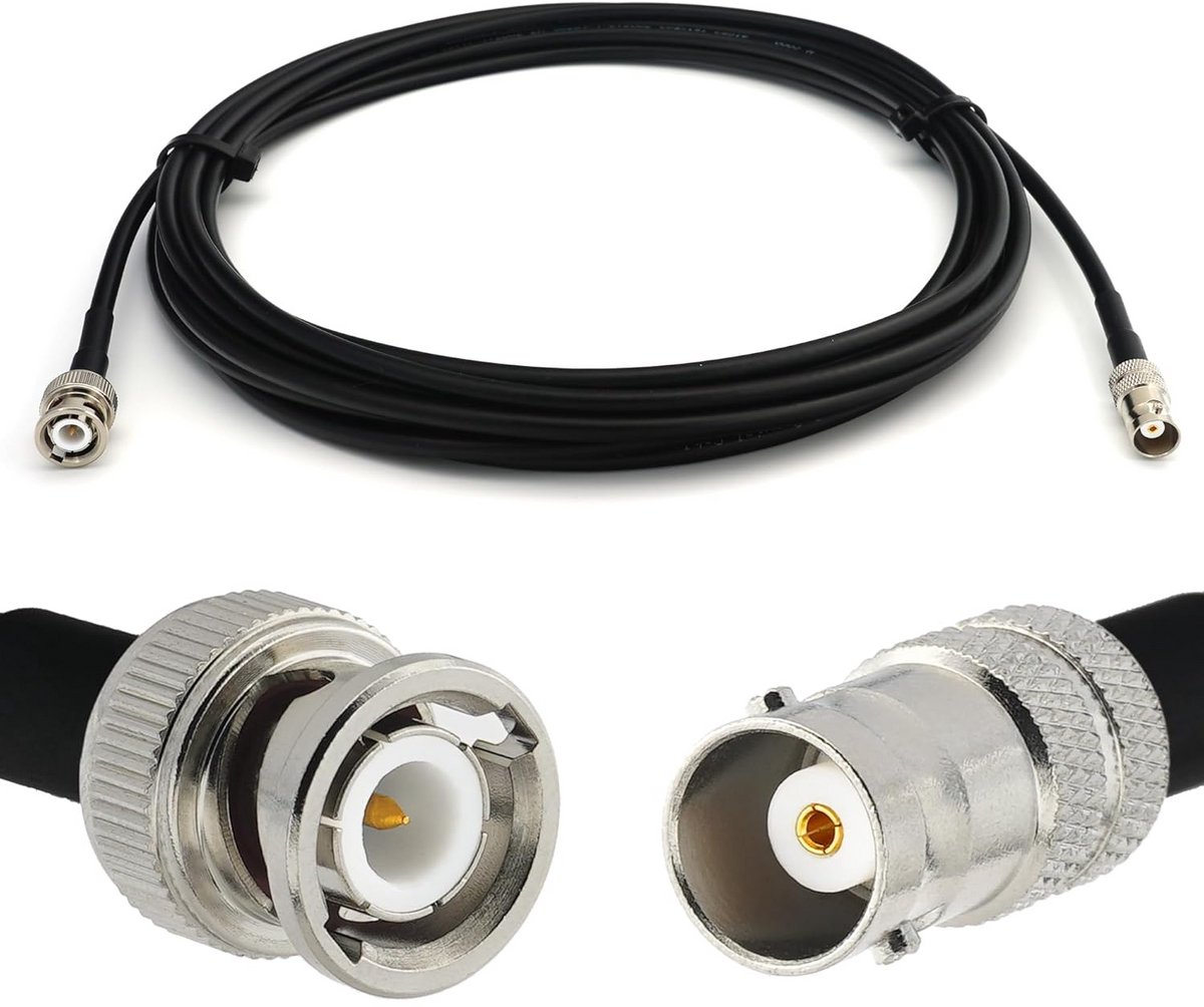 15 Meter RG58/U Coaxkabel 50 Ohm BNC Mannelijk naar Vrouwelijk - Dubbele Afwerking voor minimale Interferentie