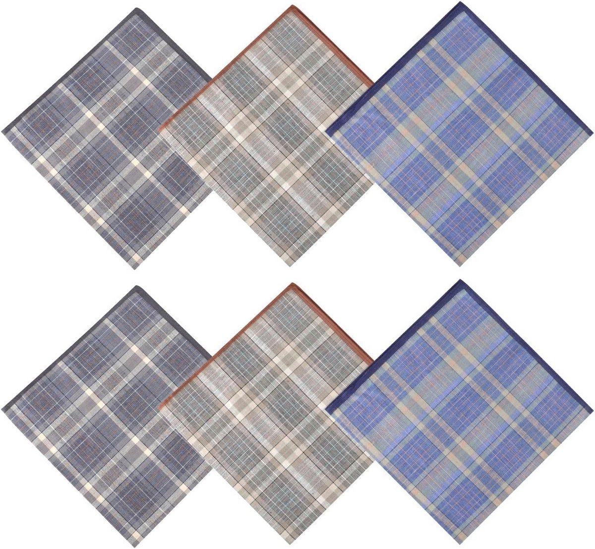 Zakdoeken voor heren, 6 stuks - Dikke katoenen zakdoeken met klassiek ruitpatroon, ideaal als trouwcadeau, pochette of zakdoek in maat 40x40 cm