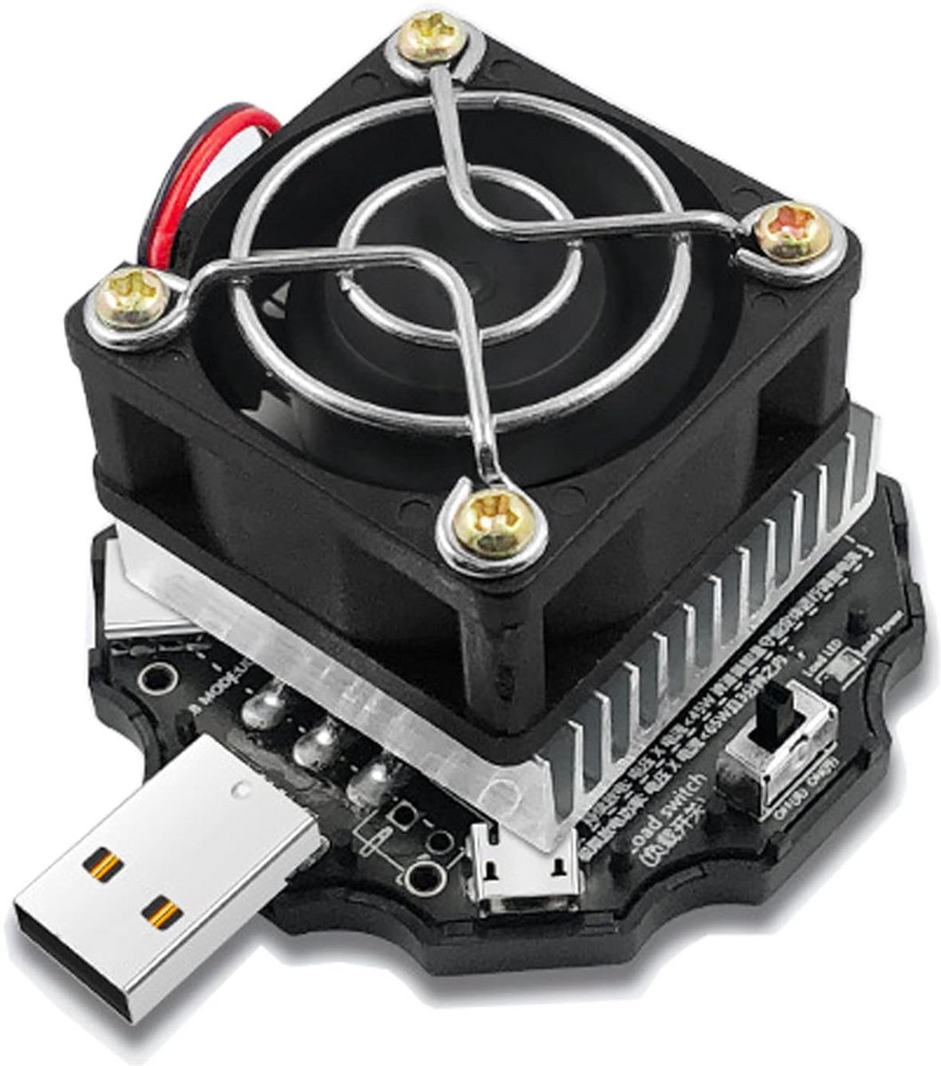Instelbare USB Laad Tester voor Vermogensmeting met Ventilator Koeling