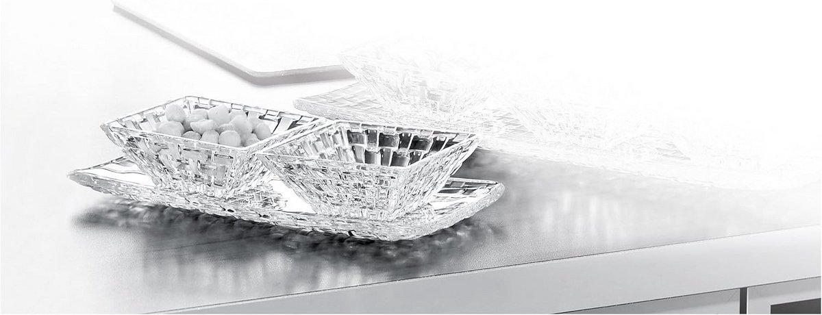 Set van 3 Serveerschalen Glas met Trendy Vlechtwerk Design