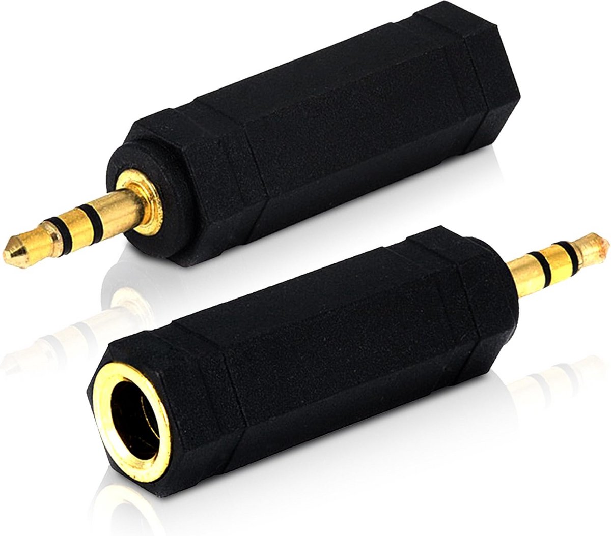2x 3.5mm naar 6.35mm Jack Adapter - 1/8 naar 1/4 Inch Stereo Audio Plug Converter