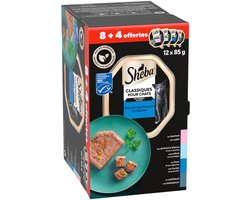 Sheba Kattenvoer Nat Classic Paté Vis Selectie - 12x85 gr