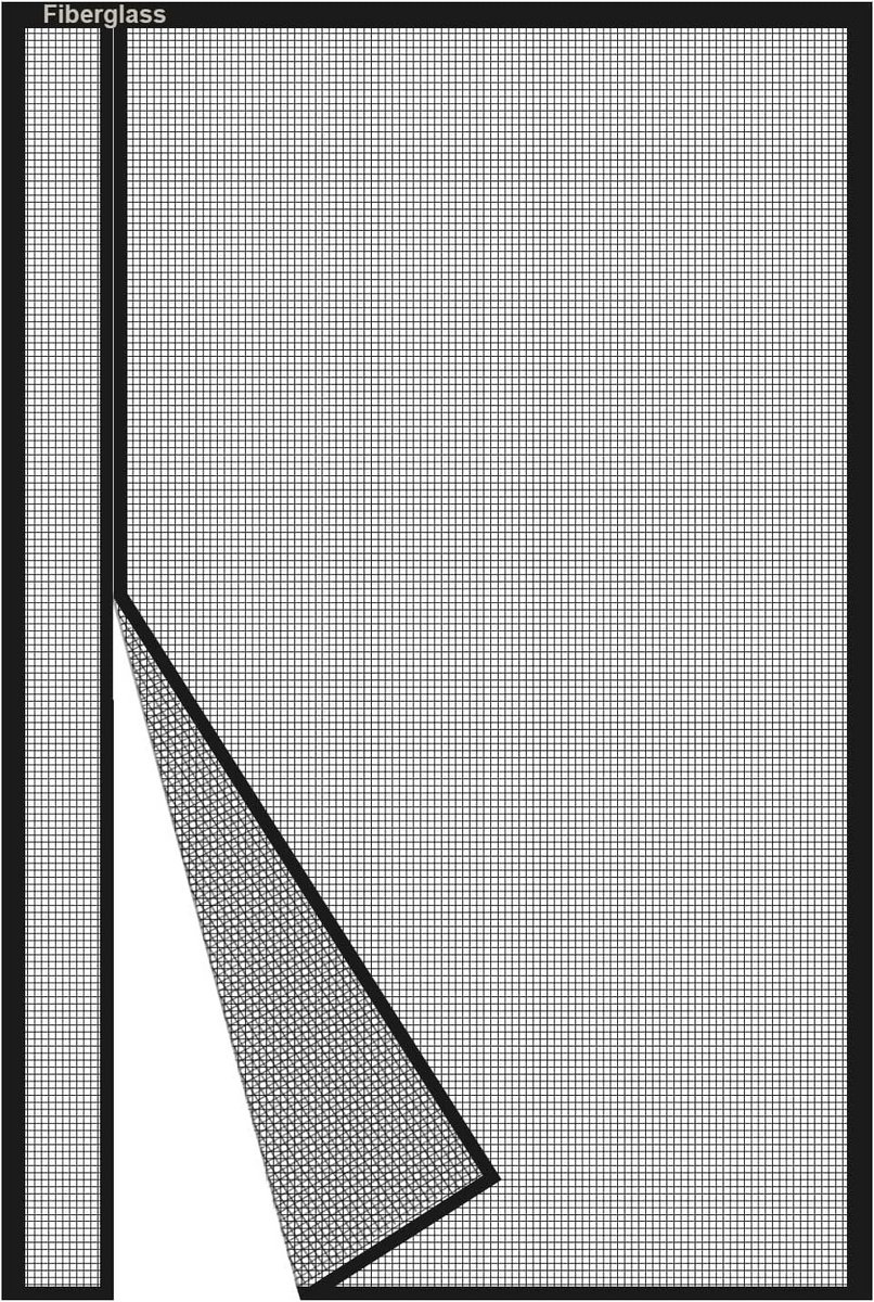 Extra Sterk Magnetisch Hor voor Deur 120x220 cm Zwart - Zijopening Vliegengaas met Glasvez