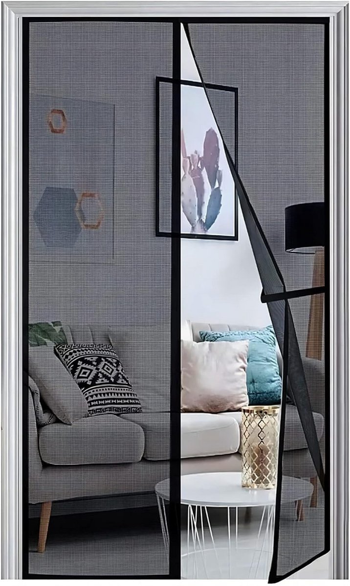Magnetische Hordeur 95x195 cm Zwart - Insectenhor voor Balkondeur en Openslaande Deur - Zo