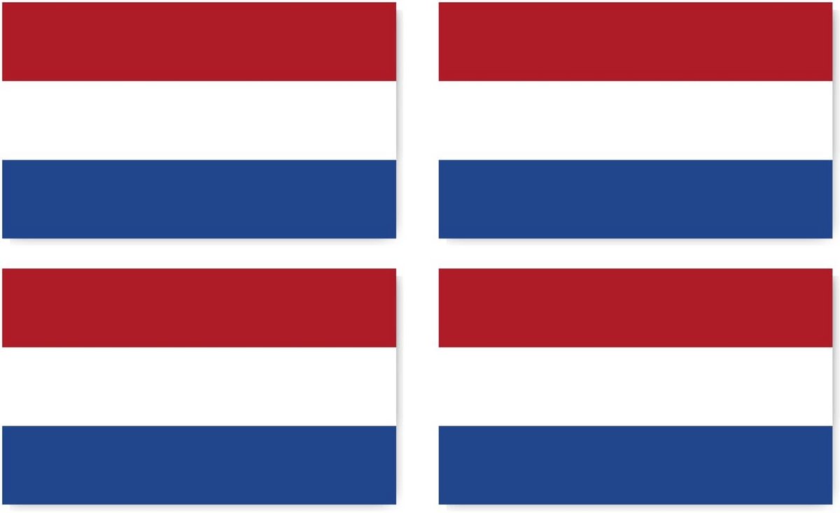 Vlag Nederland Sticker 50x30 mm - 10 stuks