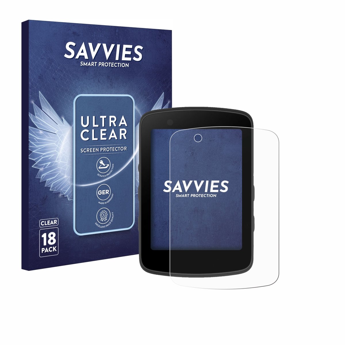 Savvies - Screenprotector voor Bryton Rider 550 - Folie Beschermfolie transparant 18 Stuks