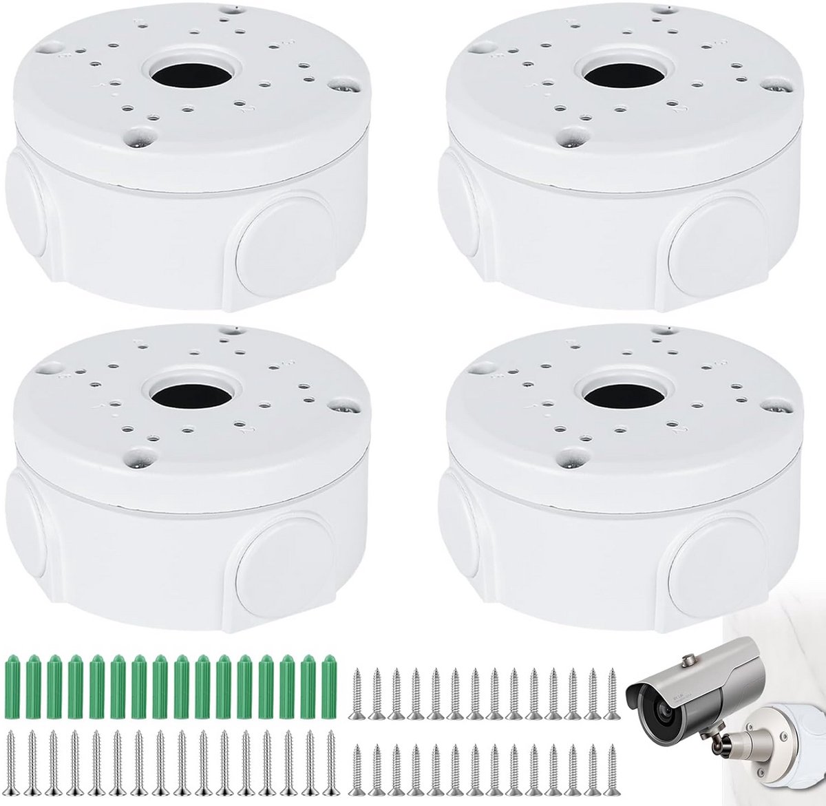 4x Waterdichte Montagebox voor Camera - Universele Behuizing voor Buiten Camera's