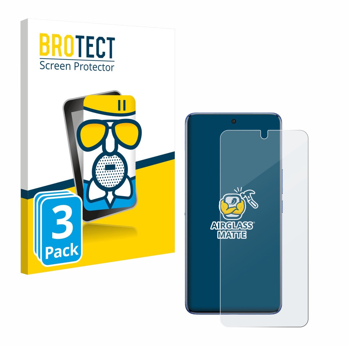 BROTECT - Screenprotector voor Vivo V60 - Folie Beschermfolie Beschermglas matte 3 Stuks