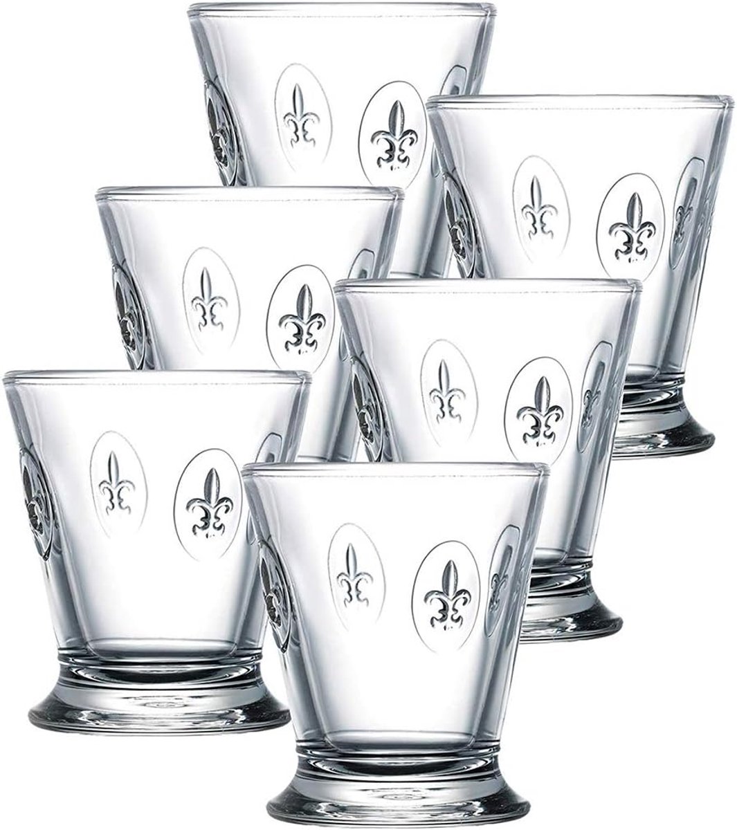 Set van 6 Kristalheldere Whiskyglazen 25cl Bloemenpatroon