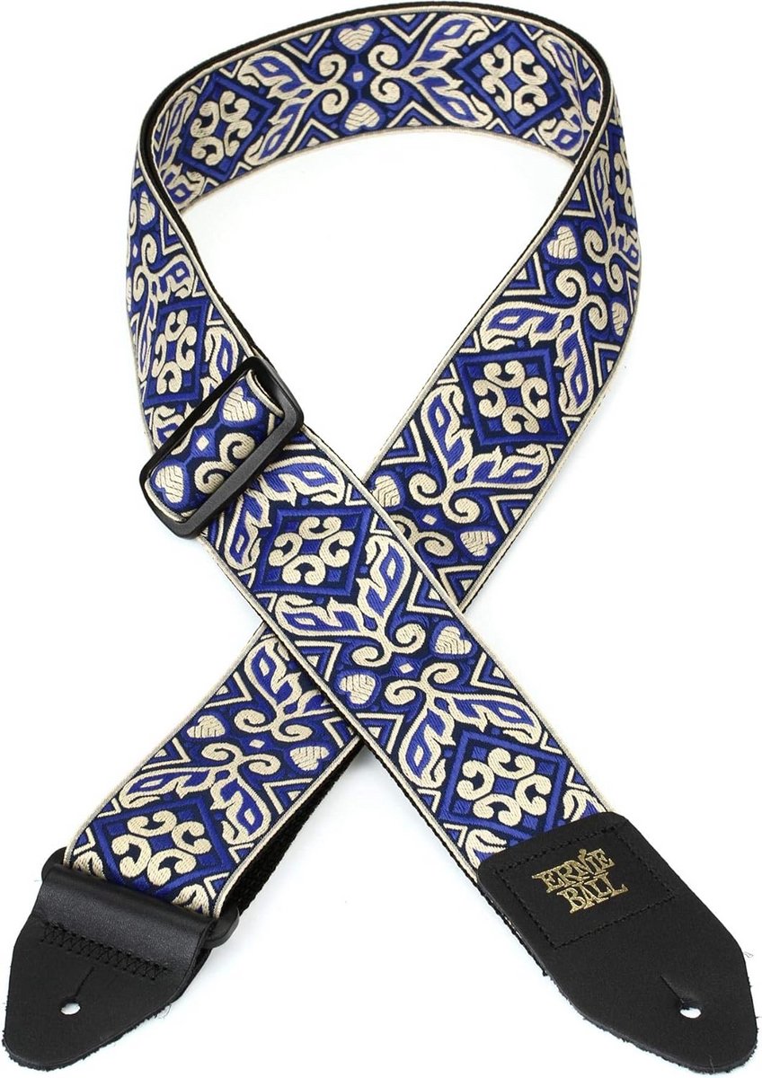 Tribal Blauwe Jacquard Gitaarband, Verstelbaar