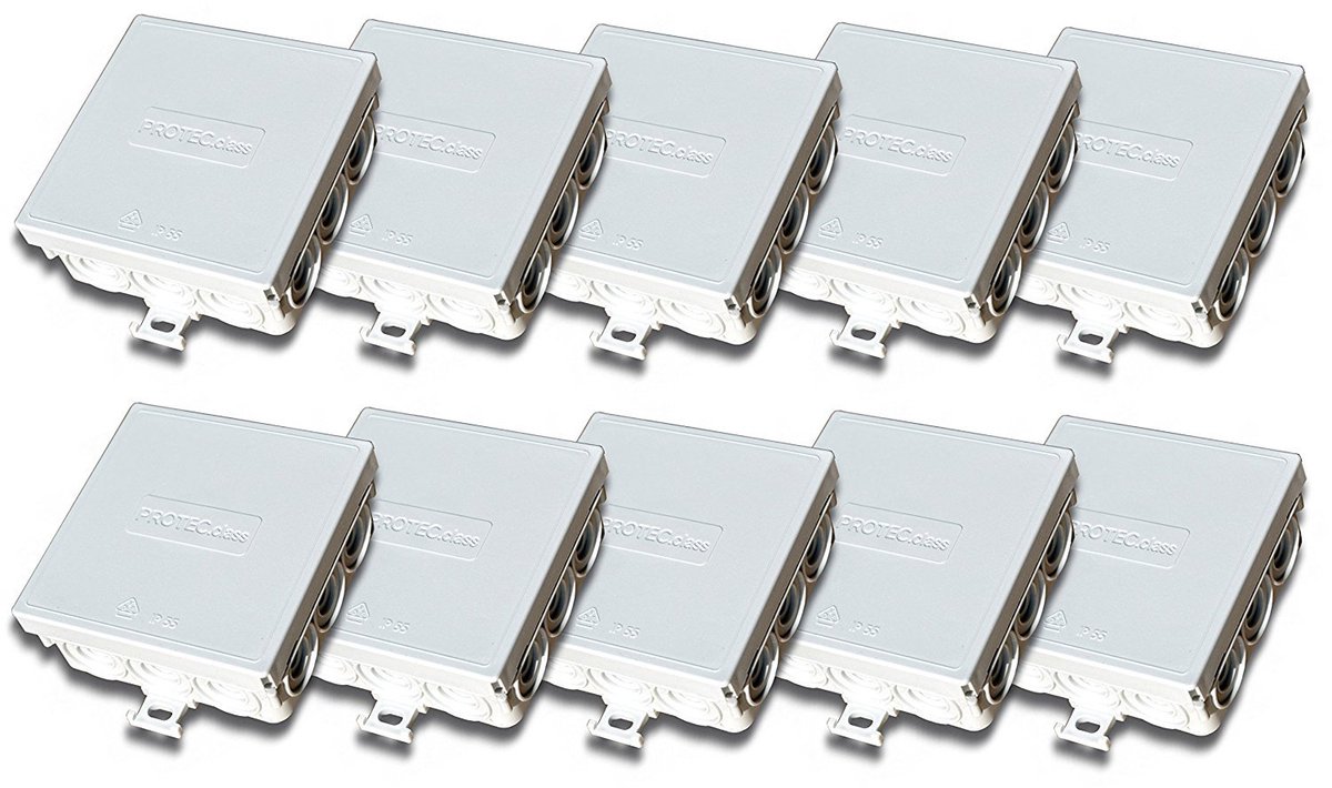 Set van 20 Stuks Universele Aansluitdoos IP55 voor Vochtige Ruimtes - 85x85x37 mm
