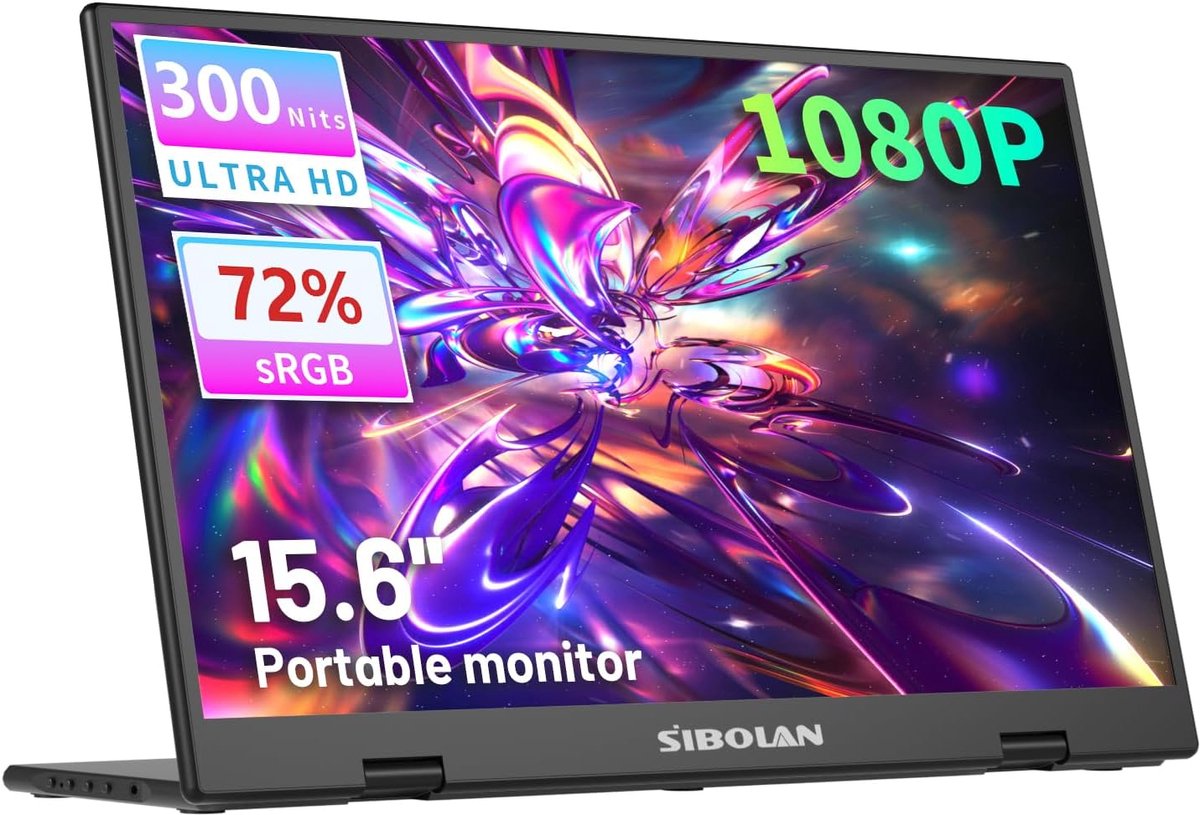 Draagbare Monitor - Opvouwbaar Scherm - Productiviteit Vergroten - Full HD IPS - 156 Inch - Zwart