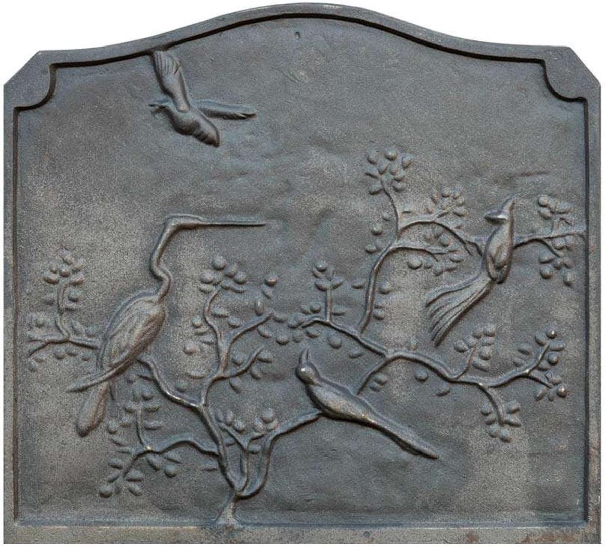 Schoorsteenplaat Gietijzer - Decoratieve Plaat - Warmte Opslag - Slijtvast Corrosiebestendig - 53 x 49 cm - Grijs