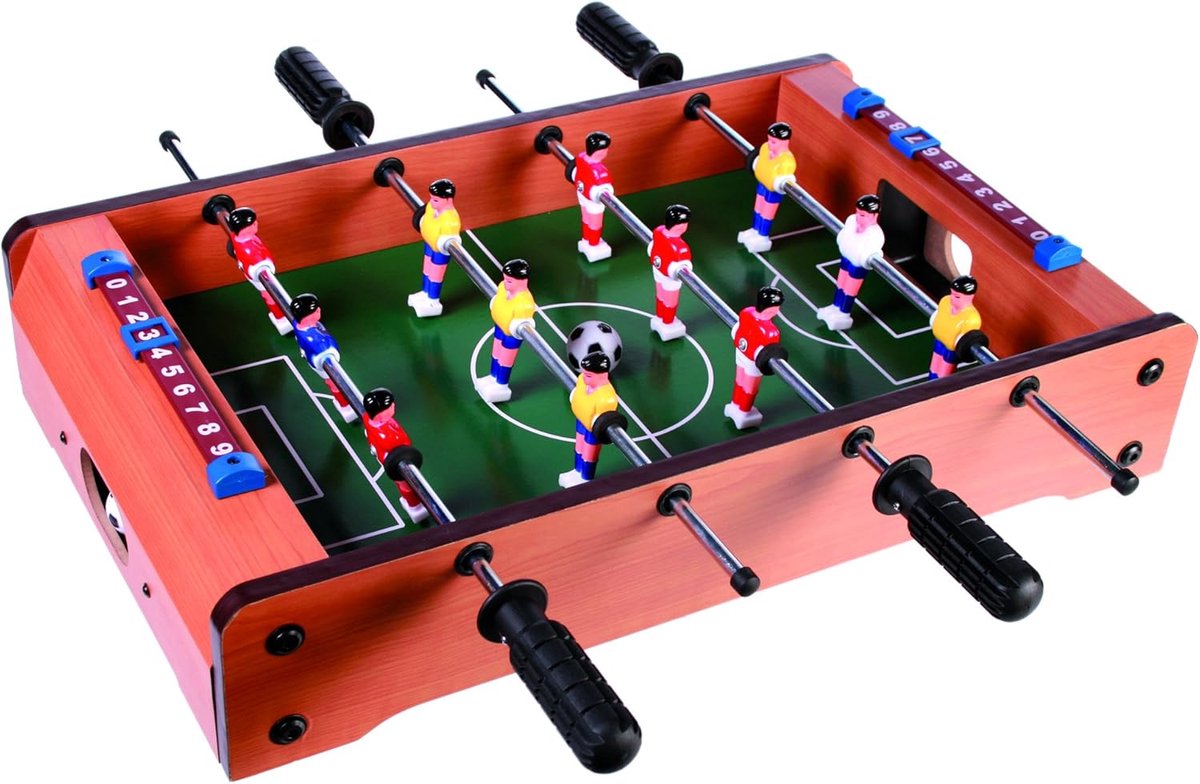 Tafelvoetbalspel - Houten spel - Indoor sport - Stabiel ontwerp - 51x31x7 cm