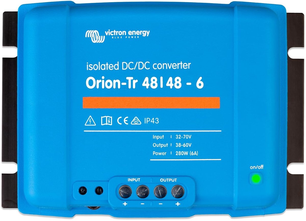 Isolator DC-DC omvormer 48V naar 48V 6A (280W) voor Batterijsystemen