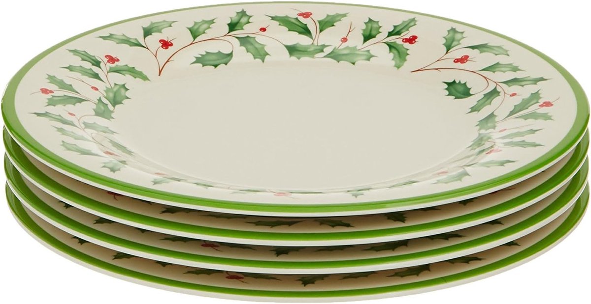 Set van 4 Accent Borden Melamine Ivoor Klassiek Feestelijk Ontwerp