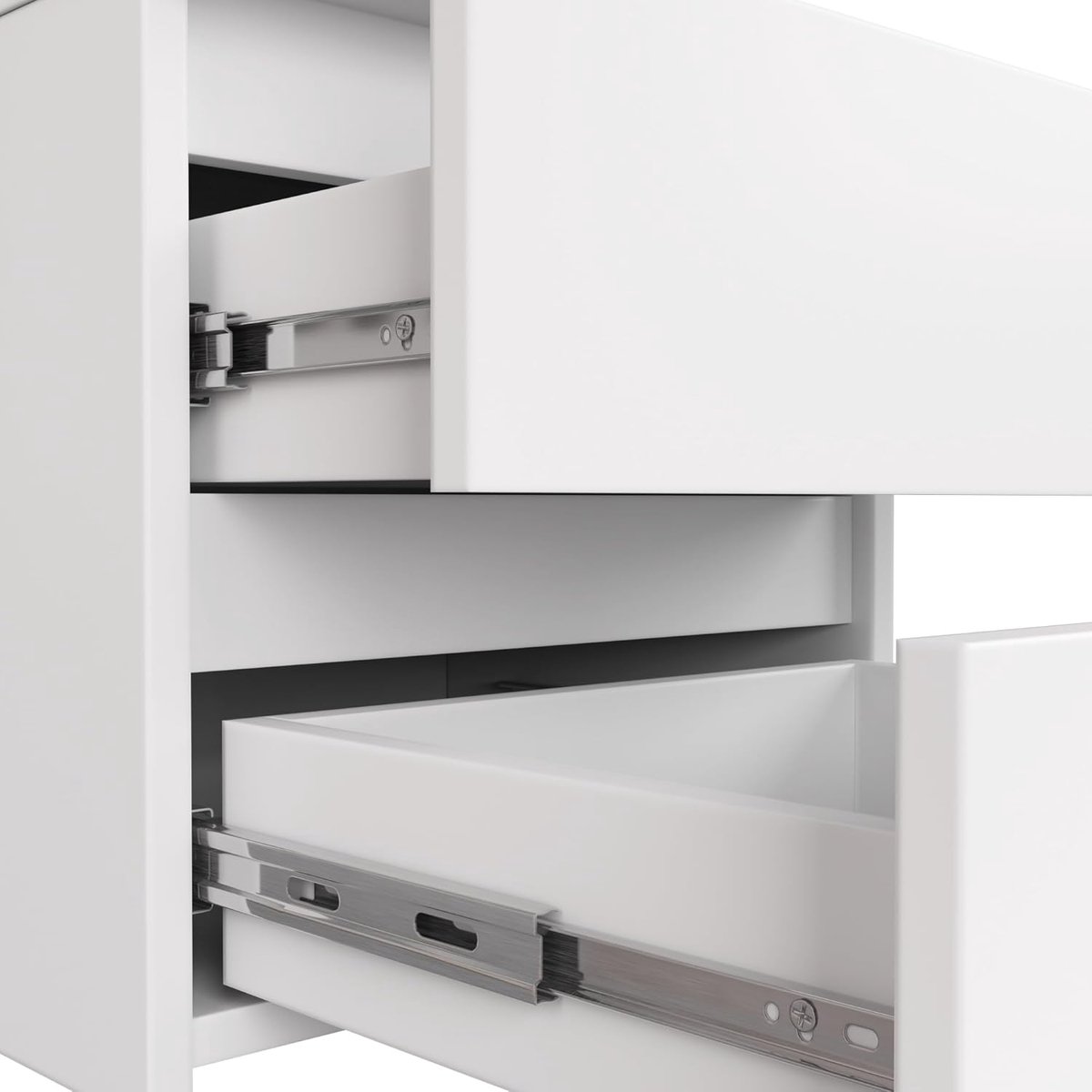 Kledingkast -Tweedeurs Kledingkast Casa Velluto PureLine – 90 cm Breed Slaapkamerkast met 2 Laden, Planken en Kledingstang – Gelamineerd 16 mm – Wit – Minimalistisch, Duurzaam en Vlekbestendig