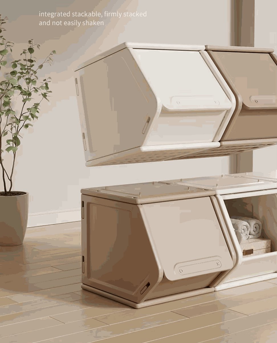 Opberg Combinatie Beige M - Stapelbare Opbergbakken | Russle