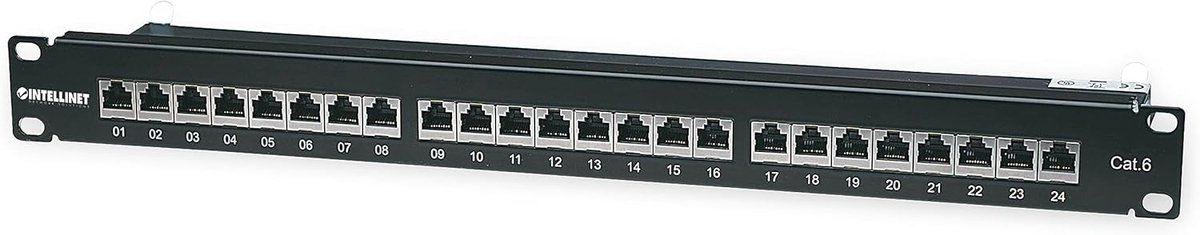 Netwerk Patchpaneel - UTP STP Paneel - Netwerk Installatie - Afgeschermd Staal - 19 Inch 1 HE - Meerkleurig